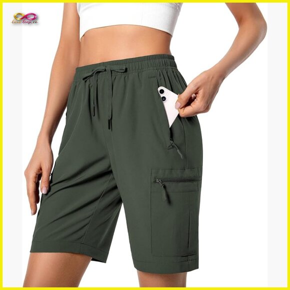 Lightweight Cargo Shorts Quick Dry Athletic Hiking Water Resistant Zipper